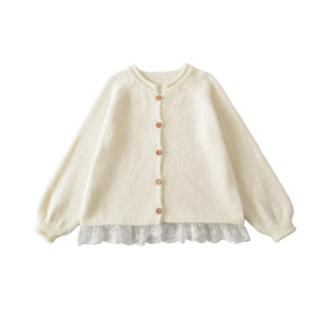 Ladies Elegant Knitted Vest with Lace and Chic Button Detail and Style
