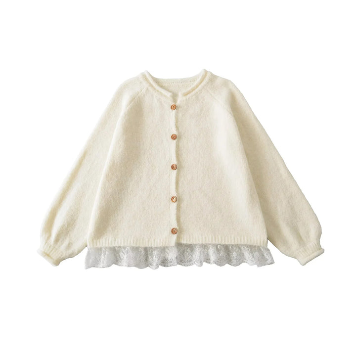Ladies Elegant Knitted Vest with Lace and Chic Button Detail and Style