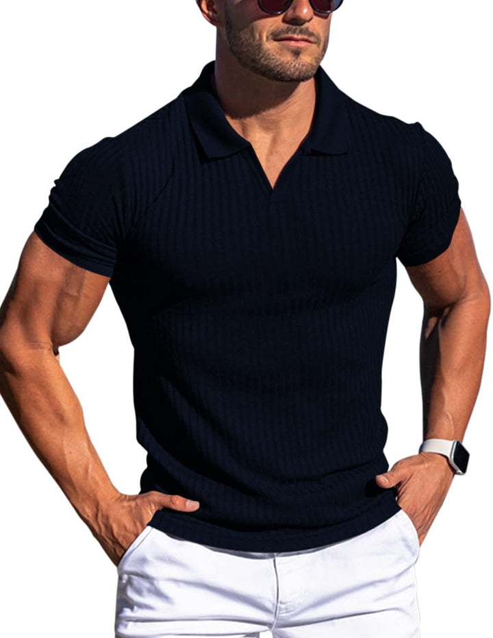 Short Sleeve Polo Shirt for Men with Structured Design and High-Quality Cotton Lune London