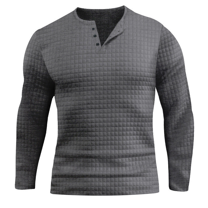 Long sleeve shirt for men with structured embossed look and button placket Lune London
