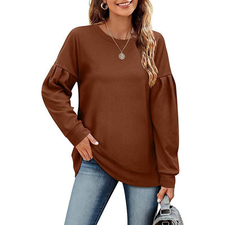 Casual sweater for women with a loose fit and trendy ruffled sleeves Lune London