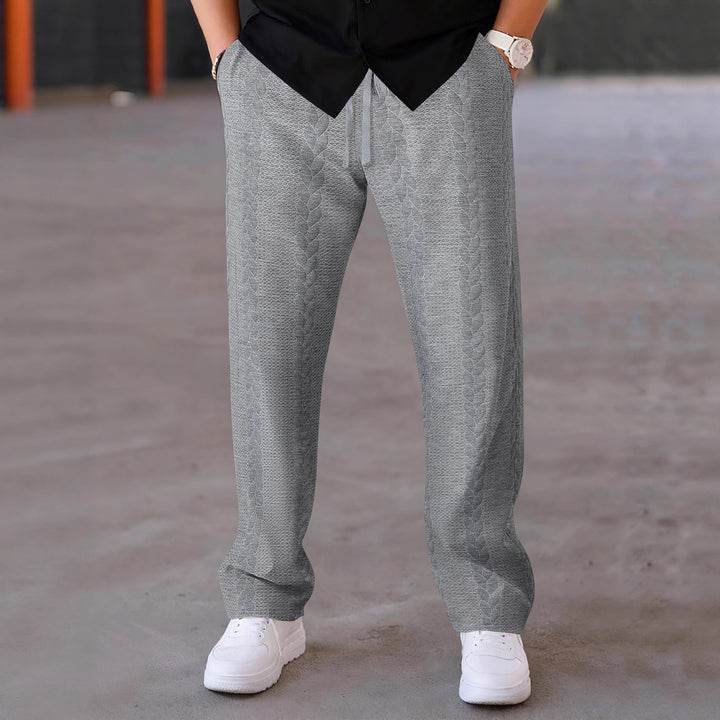 Men's stretch leisure pants with drawstring and textured design Lune London