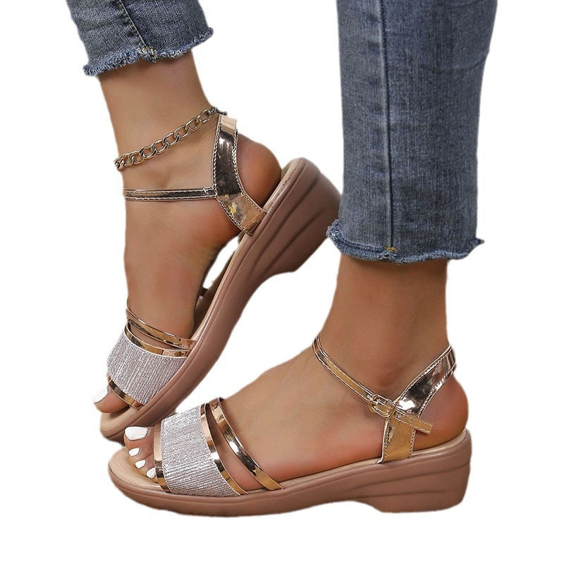 Elegant wedge sandals for women with adjustable straps Lune London