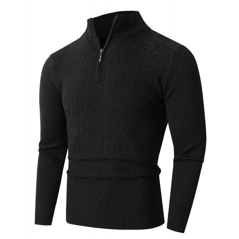 High-quality knitted sweater for men with half-zip Lune London