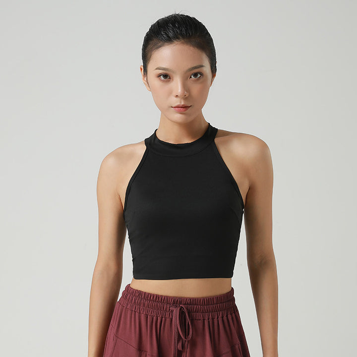 Ladies Sportif Crop-top with high collar and breathable properties Lune London