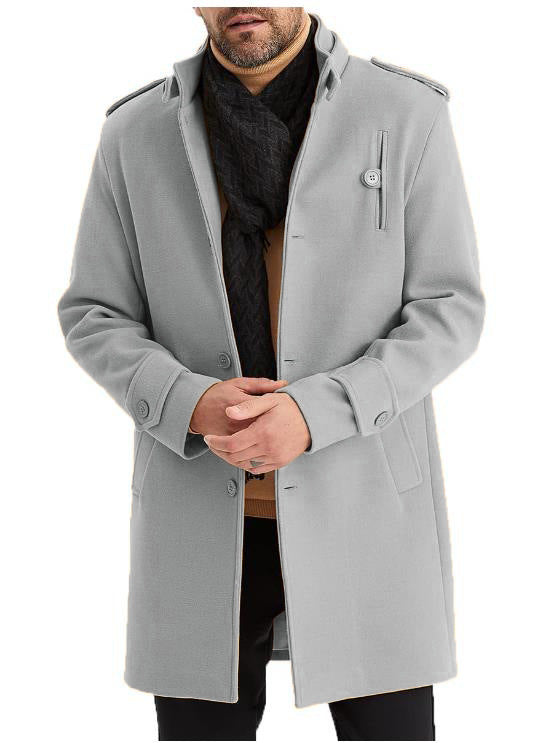 Elegant transitional coat for men with practical pockets and high collar Lune London