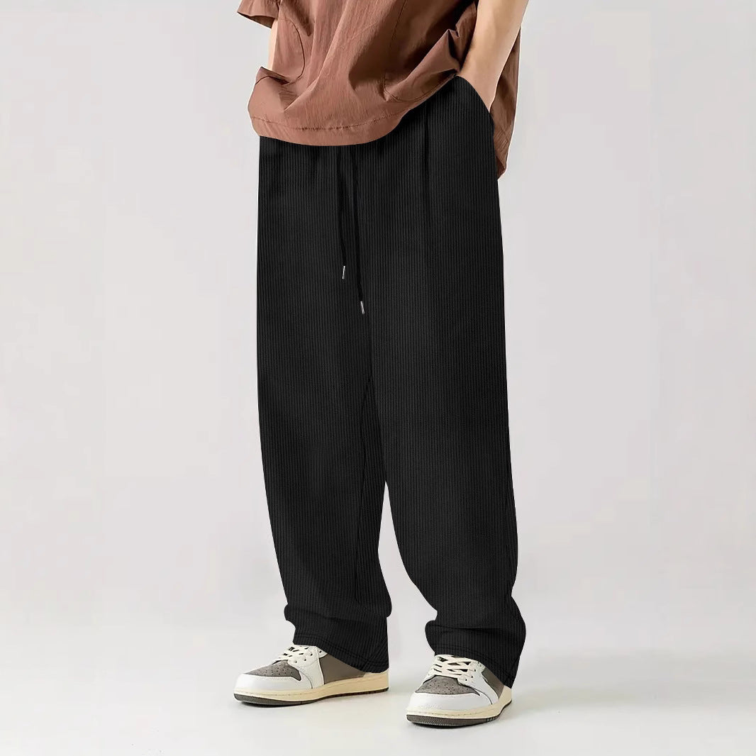 Comfortable ribbed pants for men with elastic waistband Lune London