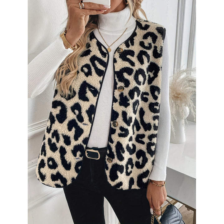 Ladies Comfortable Vest with Chic Leopard Pattern and Style