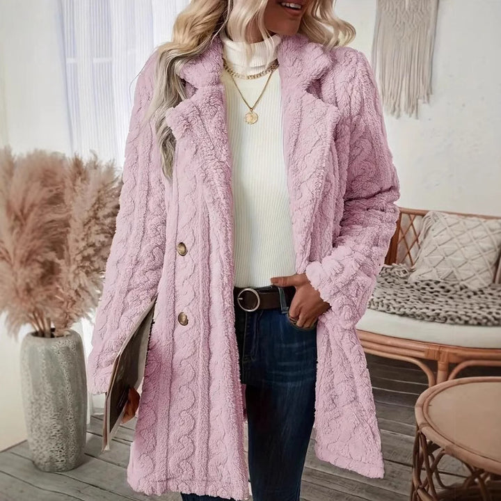 Ladies Cozy Knit Coat with Double Integrated Pockets Lune London