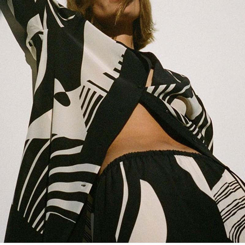 Ensemble en tissu à la mode pour femmes avec motif graphique Chic & Stil