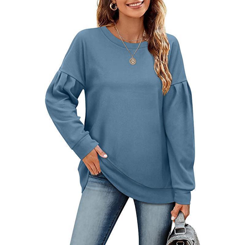 Casual sweater for women with a loose fit and trendy ruffled sleeves Lune London