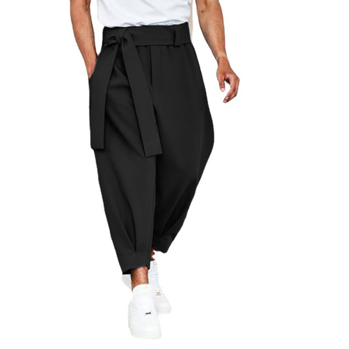 Lune London elegant leisure pants for men with tie belt and wide cut