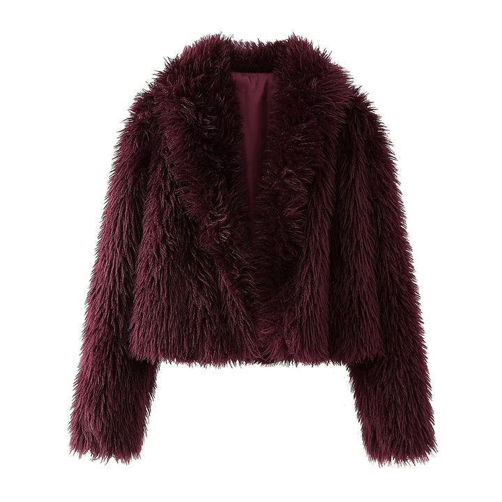 Ladies Cozy Jacket with Chic Synthetic Fur Lining