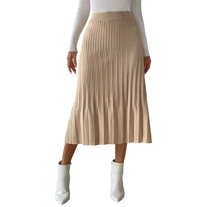 Lune London high-waisted pleated midi skirt for women