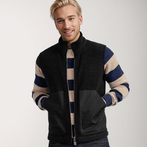 Fleece vest for women with high collar and soft pockets Lune London