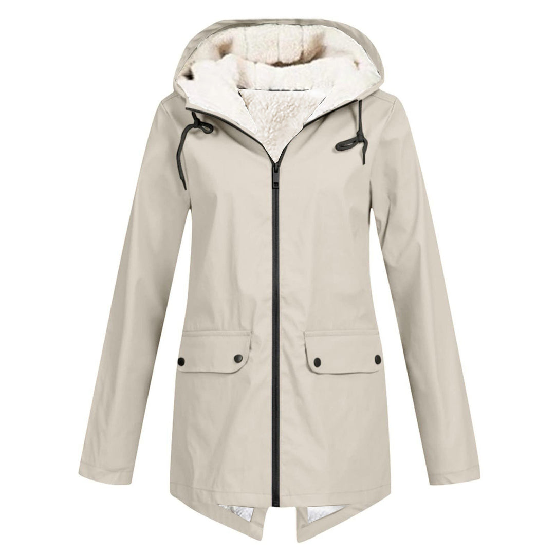 Lune London | Women's weatherproof and padded rain jacket with adjustable hood collar
