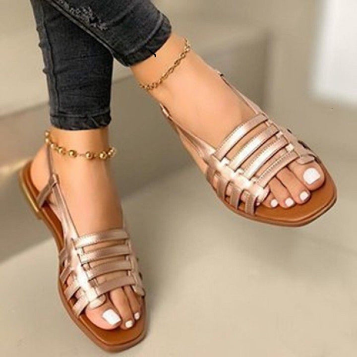 Strappy sandals for ladies with an elegant woven design and a non-slip sole Lune London
