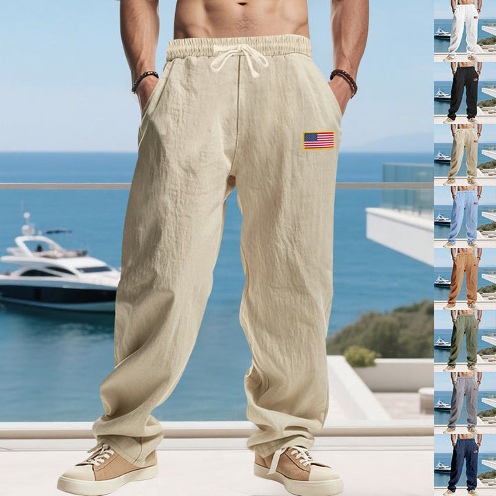 Men's Casual Leisure Pants with Elastic Waistband and Practical Side Pockets Lune London
