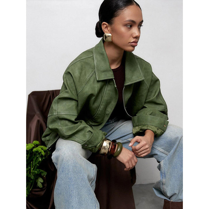 Oversized leather jacket for women Lune London