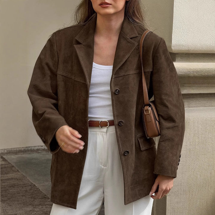 Modern suede blazer for ladies Lune London