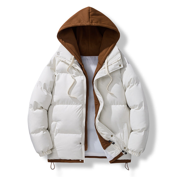 Insulated down jacket for men with removable hood and adjustable hem Lune London
