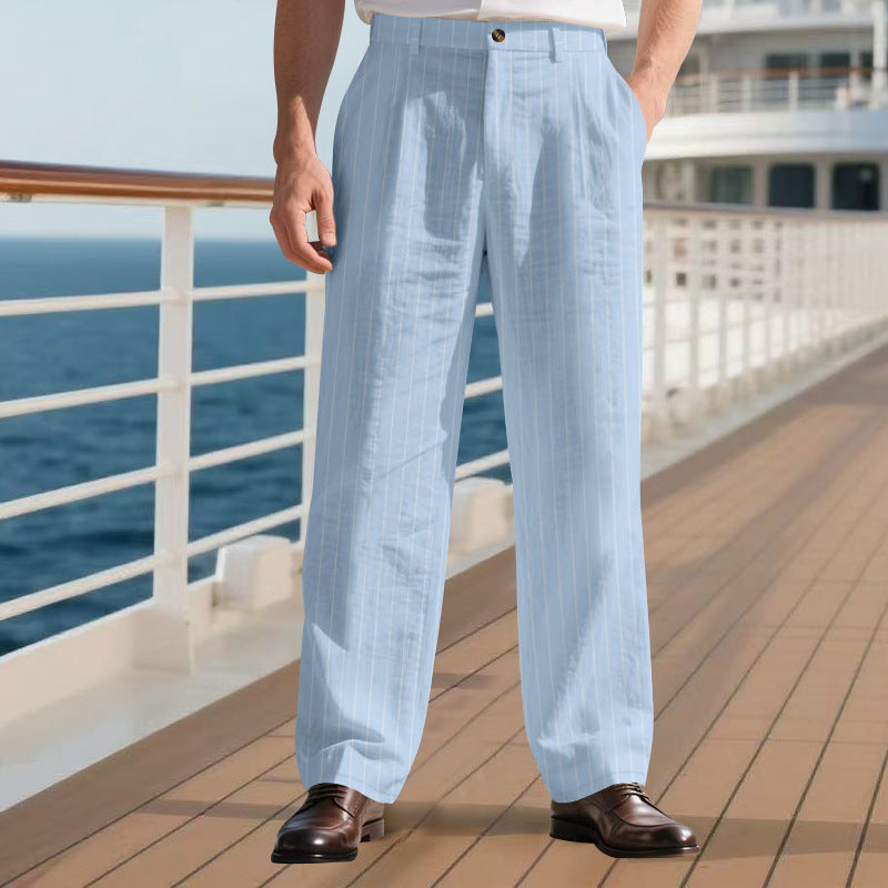 Men's Elegant Suit Pants with Slim Pinstripes Lune London