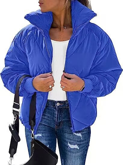 Ladies thermal insulated quilted jacket with high collar and elastic cuffs Lune London