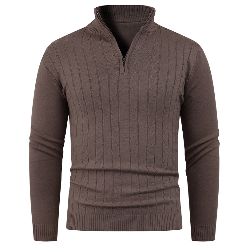Men's Structured Sweater with ZIP Collar Lune London