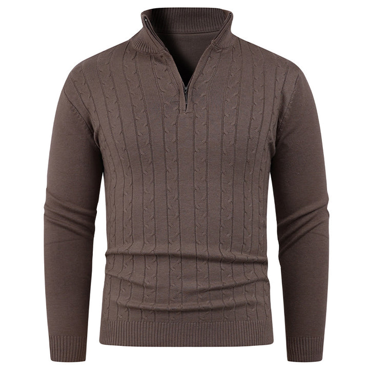 Men's Structured Sweater with ZIP Collar Lune London