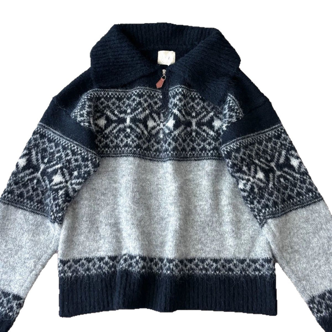 Pull en tricot pour femmes avec un motif norvégien élaboré Chic & Stil