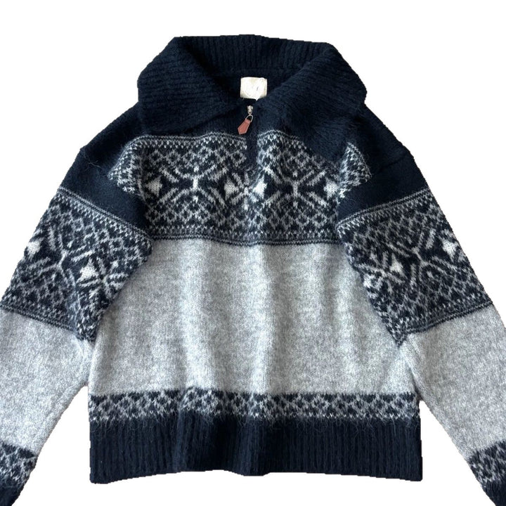 Pull en tricot pour femmes avec un motif norvégien élaboré Chic & Stil