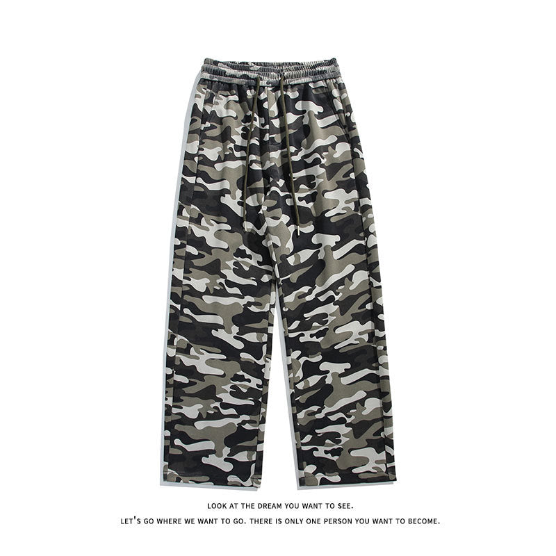 Casual cargo pants for women with drawstring and practical camouflage pattern Lune London