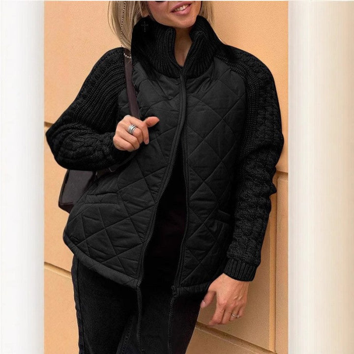 Lady quilted jacket with knitted sleeves Lune London