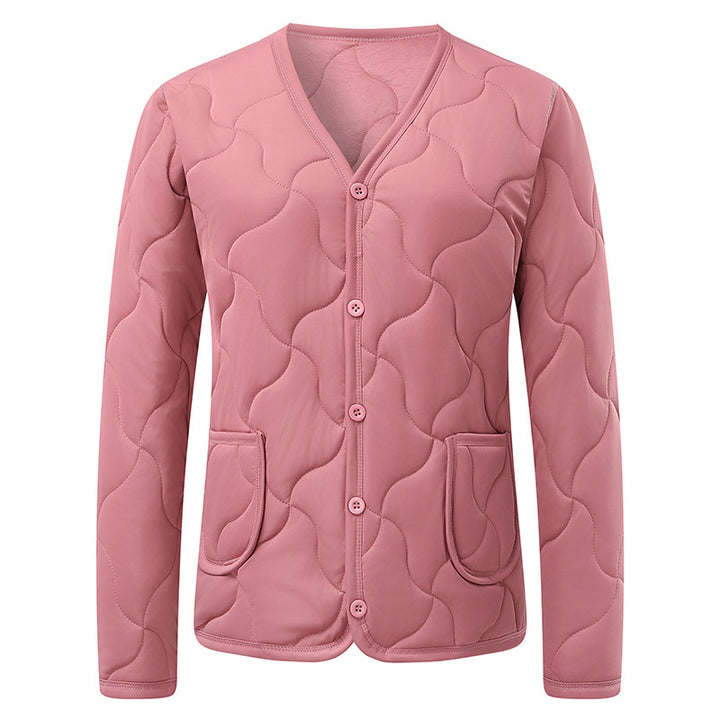 Ladies down jacket with practical pockets and button closure Lune London