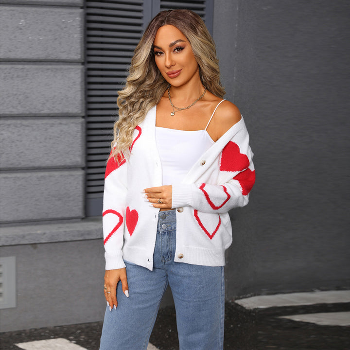 Cardigan confortable pour femmes avec design en cœur Chic & Stil