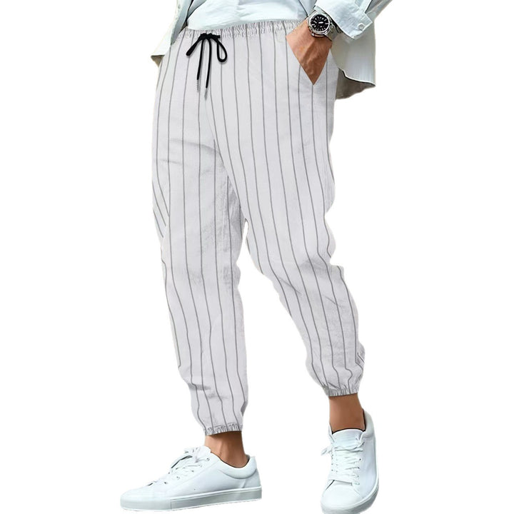 Elegant casual pants for men with a striped pattern Lune London