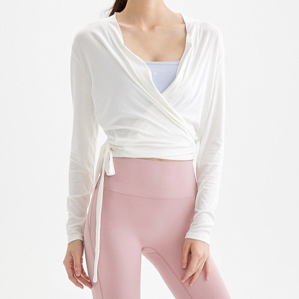 Lune London fitted long-sleeve wrap top for women
