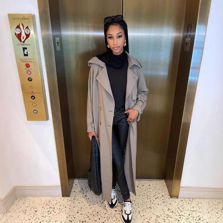 Ladies Oversized Trench Coat Fashion Lune London