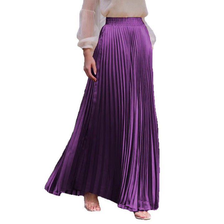 Pleated maxi skirt for women with elastic waist and flowy cut Lune London