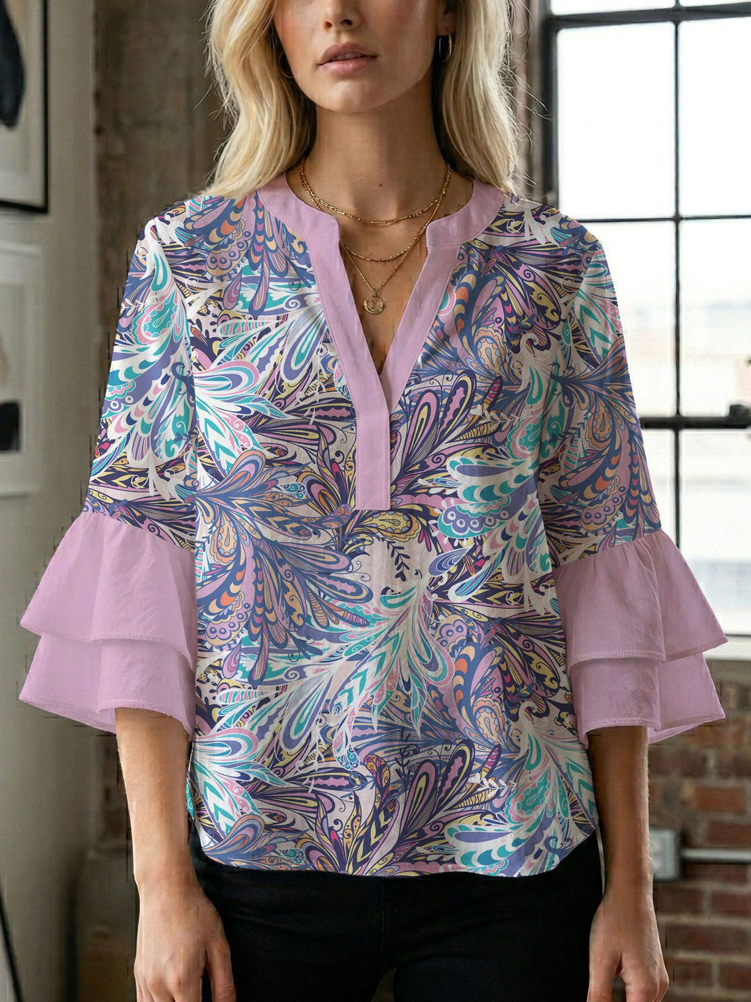 Ladies blouse with beautiful floral design Lune London