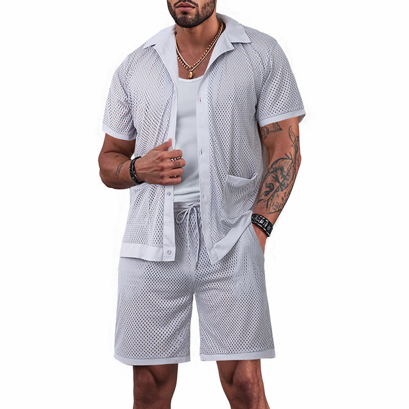 Lune London women's breathable mesh pajama set with practical pockets