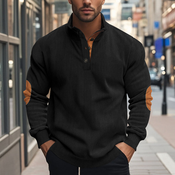 Trendy men's sweater with high collar and contrasting accents Lune London