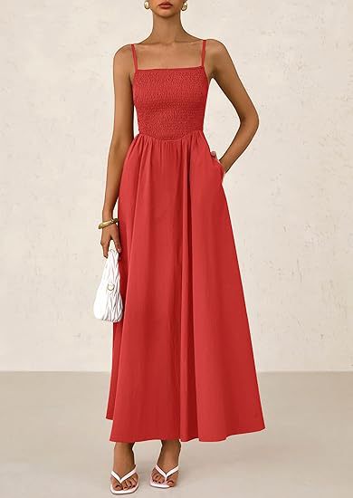 Maxi dress for women with elastic top and flowing skirt Lune London