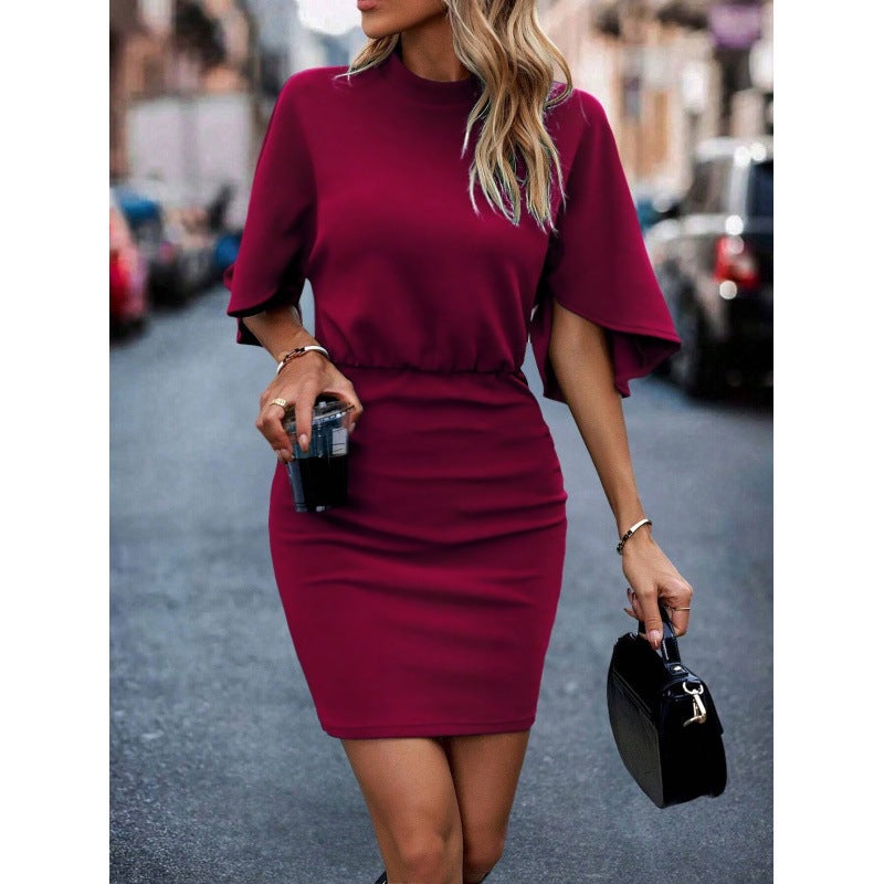 Elegant Women's Clothing Chic Short Sleeve Bodycon Dress and Style