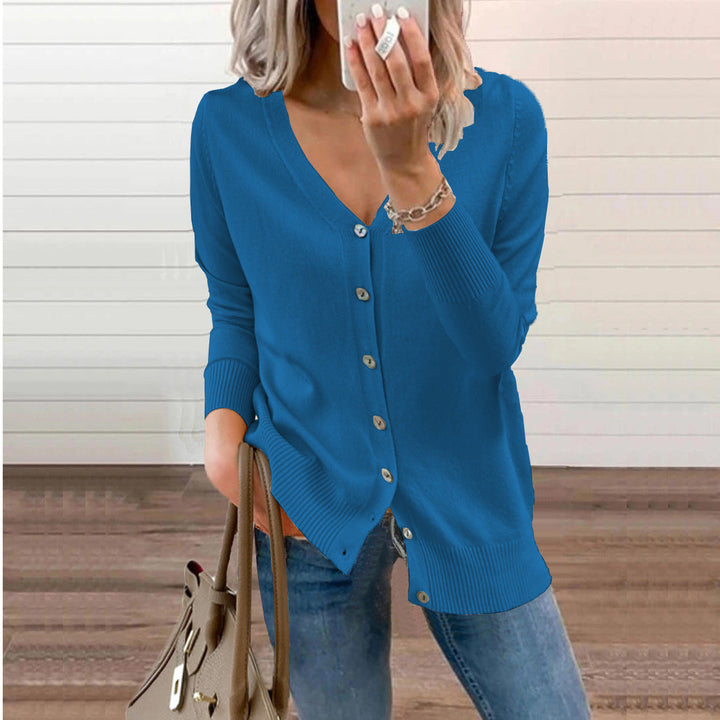 Women's V-neck Cardigan with Button Details Lune London