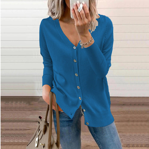 Women's V-neck Cardigan with Button Details Lune London
