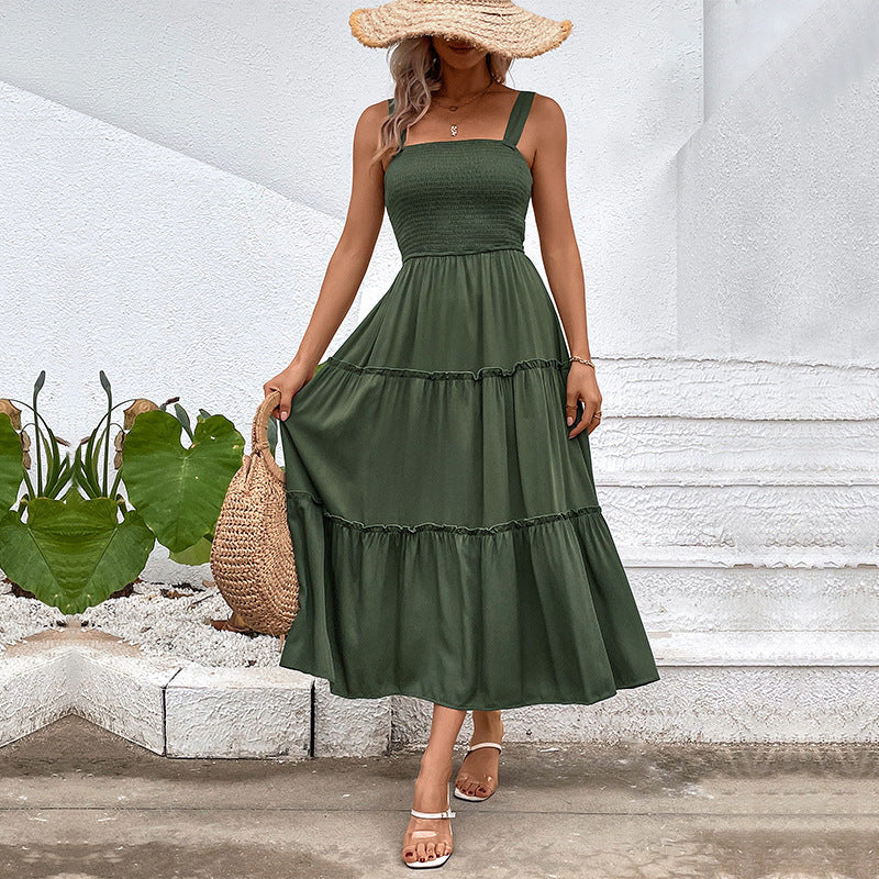 Women’s tiered dress with gathered top Lune London