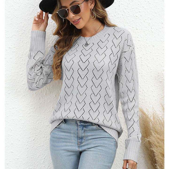 Pull en tricot pour femme avec un délicat motif en forme de cœur Chic & Stil
