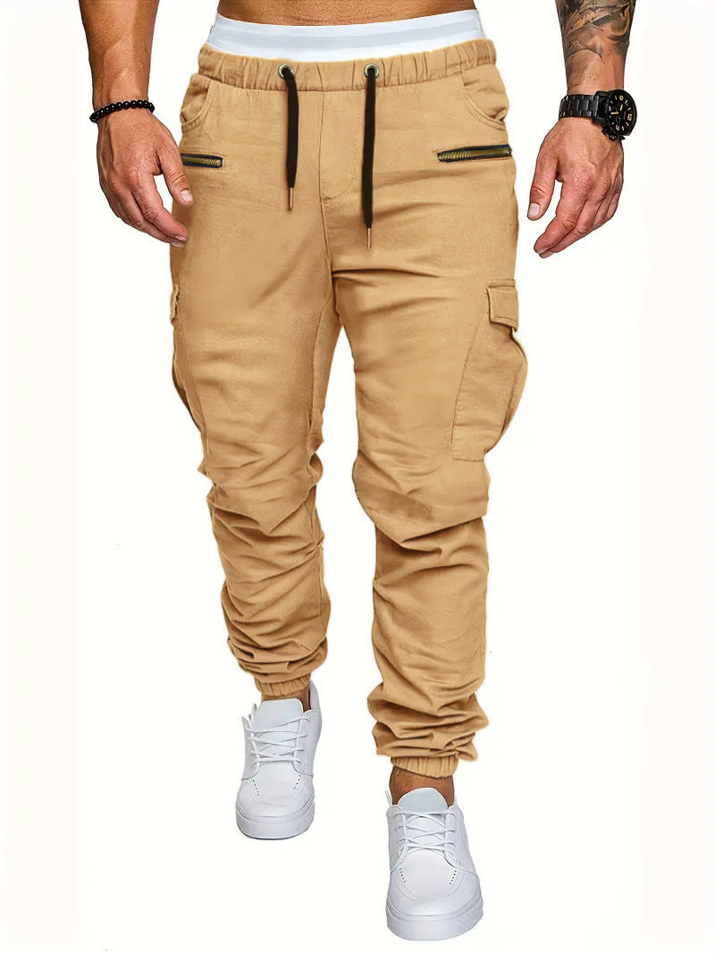 Lune London | Men's cargo jogging pants with elastic waistband and practical zip pockets