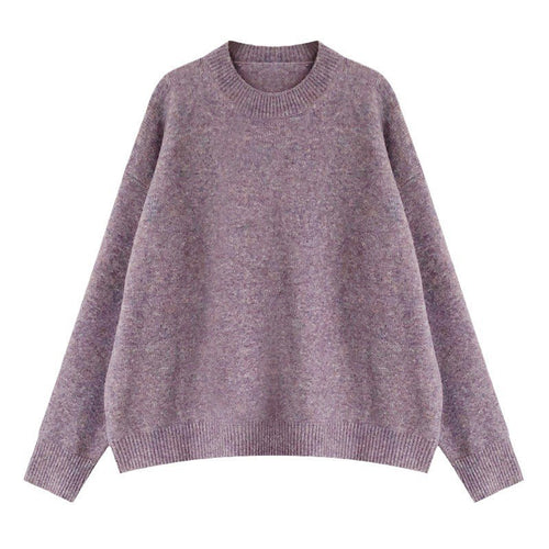 Ladies oversized knit pullover with wide fit and high edges Lune London
